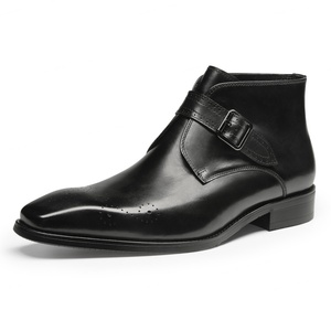 Botas de Cuero con Hebilla para Hombre, Botas Casuales con Suela Plana y Diseño Retro, Estilo Puntiagudo, Nueva Colección Invierno 2025 - Product Image 6
