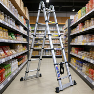 <span class=keywords><strong>Escalera</strong></span> Telescópica <span class=keywords><strong>de</strong></span> Doble Cara <span class=keywords><strong>de</strong></span> Aleación <span class=keywords><strong>de</strong></span> Aluminio Portátil <span class=keywords><strong>de</strong></span> Buena Calidad - Product Image 1