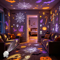 360 °   Proyector LED Giratorio de Halloween, Recargable por USB, Decoración Interior, Luz Nocturna para Navidad, Fiestas y Dormitorios