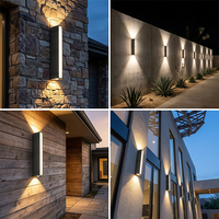 Lámpara de Pared LED para Exteriores Moderna, Impermeable IP65, 18W, Iluminación Superior/Inferior/Frontal de Aluminio para Jardín y Porche con 2 Años de Garantía