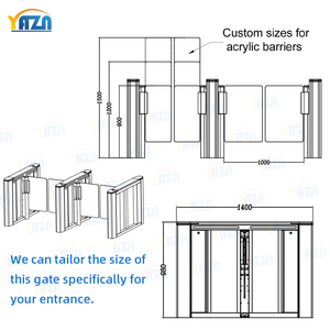 Portillon rapide premium de 900 mm de large avec barrière latérale intégrée, ouverture en 0,2s, pour accès aux aéroports, terminaux, salons VIP et halls gouvernementaux - Product Image 5
