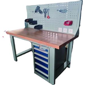 Banc de travail d'atelier <span class=keywords><strong>en</strong></span> <span class=keywords><strong>bois</strong></span> de hêtre robuste sans boulons avec grand tiroir à vendre - Product Image 1