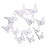 Vente en gros Décorations papillon or rouge argent bleu rose Décoration murale papillon 3D Décorations de fête papillon