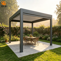 Pergola bioclimatique en aluminium pour extérieur, toit à lamelles motorisées, supports de pergola en métal, ensemble complet de supports d'angle