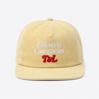 Casquette de camping vintage en velours côtelé 100 % coton, brodée en chenille avec logo personnalisé, boucle réglable argentée/cuivrée, pour l'extérieur, vente en gros