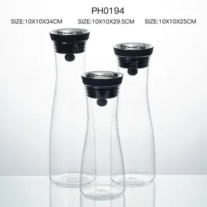 Theeketel Waterkannen Met Zwart Deksel Hot Sale Clear High Borosilicaat Glas Grote Koele Glazen Waterpotten & Ketels