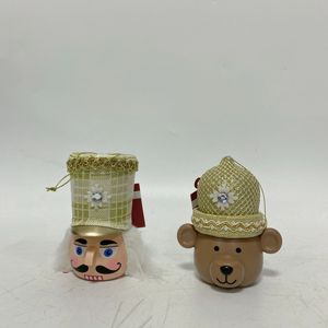 Adorable 2pcs <b>Nutcracker</b> Bear Plush Hanging Set Festive Soft Fur Toy for Christmas Gift - Product Image 1