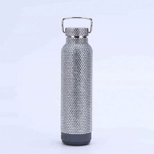 Glam Stainless Steel Double Wall Vacuum Water <b>Bottle</b> Lid Classic Design <b>Pink</b> Silver Leak-Proof Travel Tumbler 6-12 Hours Thermal - Product Image 2