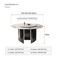 Mesa de Comedor Redonda Minimalista de Última Moda con Plato Giratorio y Trípode 3D Único para Apartamentos Pequeños