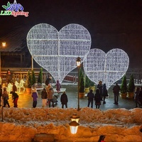 2024 nouvelle décoration de mariage LED coeur arc lumière extérieure rue décoration 3D Motif lumière