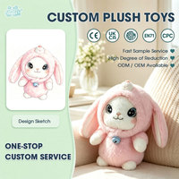 Peluche Lapin Rose Doux Réaliste, Jouet en Peluche Animal, Service d'Échantillonnage Rapide, Vente en Gros, Conception Personnalisée, Personnalisez Votre Logo