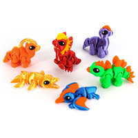 Figurines d'animaux multicolores imprimées en 3D, modèles amusants de poche pour mini-paysages sur le thème des parcs de faune