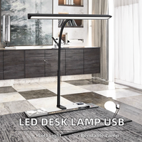 10W USB Adaptateur Moderne En Métal LED Lampe De Bureau pour Bureau À Domicile Soins Des Yeux Gradation En Continu Flexible Col De Cygne Minuterie 45MIn