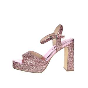 Menbur Sandale à talons pour femme 23837 Fuchsia Glitter Platform Ankle Strap High Heel Shoe - Product Image 1