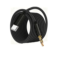 Adaptateur audio Type-C mâle vers prise jack stéréo 3,5 mm, conducteur plaqué or, blindage en nylon tressé, câble audio pour voiture, téléphone, haut-parleur