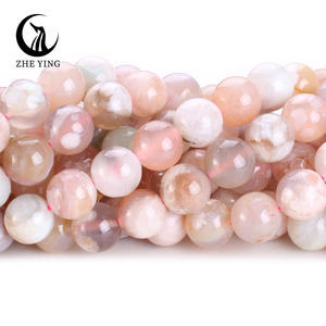 Zhe Ying 6/8/10mm Sakura Fleur Agate <span class=keywords><strong>Pierre</strong></span> Perles Rondes Lisse <span class=keywords><strong>Pierre</strong></span> Perles pour la Fabrication de Bijoux Sakura Agate Perles - Product Image 4