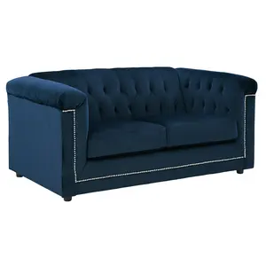 Chesfield-sofá cosido para sala de estar, muebles azules