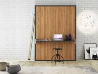 Lit escamotable moderne de luxe en bois, pliable, lit queen king size avec fonction réglable, style MDF, pour chambre à coucher
