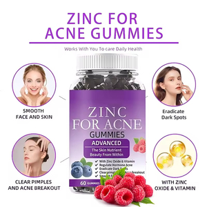 Gommose al <span class=keywords><strong>Zinco</strong></span> per l'Acne, Formula Avanzata, Integratore per la Salute della Pelle <span class=keywords><strong>con</strong></span> <span class=keywords><strong>Zinco</strong></span> per una Pelle Luminosa e Supporto Immunitario, 60 Gommose - Product Image 1