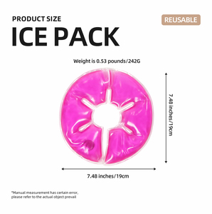 Compresa de Gel Frío para Alivio del Dolor de Senos, Reutilizable, 19*19cm, Color Rosa, Venta al Por Mayor - Product Image 2