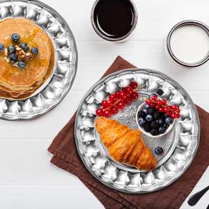 Fantasia cibo floreale piatto da cucina Set di stoviglie sala da pranzo, goffrato unico in acciaio inossidabile piatto per il ristorante - Product Image 5