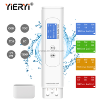 Testeur de qualité de l'eau numérique à écran couleur TFT 6 en 1, COD/TOC/UV275/Temp/EC/TDS, pour l'eau du robinet et l'eau purifiée, eau potable