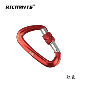 Mosqueton de type D RICHWITS en aluminium aéronautique 7075, crochet de sécurité pour l'escalade en plein air avec une capacité de 12 KN - Product Image 3