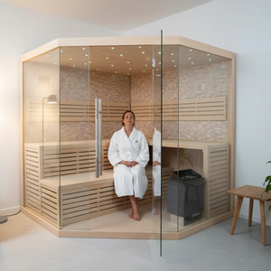 Design moderne classique 3-4 personnes en bois massif cèdre sauna à vapeur sèche <span class=keywords><strong>hammam</strong></span> intérieur <span class=keywords><strong>infrarouge</strong></span> avec style à la mode - Product Image 1