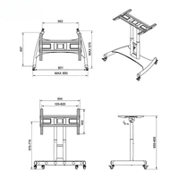 Soporte Móvil para TV con Base para Piso, Soporte de TV con Movimiento Completo y Construcción de Acero para Televisores de Plasma, para Uso en Sala de Estar, hasta 75 Pulgadas