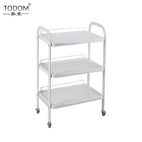 Chariot de Salon de Beauté et Spa en Plastique Blanc, Prix Usine, OEM ODM, Capacité de Charge 45KG, Usage Commercial Hôtel et Salle de Sport