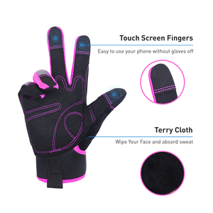 Pri Nhà Máy Tùy Chỉnh Bán Buôn Màu Hồng Giá Rẻ Phụ Nữ Ngoài Trời Phụ Nữ Da Tổng Hợp Bảo Vệ Làm Việc Găng Tay Găng Tay Cơ Học - Product Image 2