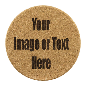 Sous-verres ronds en liège personnalisables avec logo et support métallique - Product Image 1