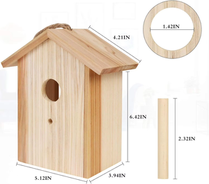 Maison d'oiseau avec ventouse forte et lanière pour l'extérieur voir à travers le nichoir en bois amélioré à l'extérieur - Product Image 2