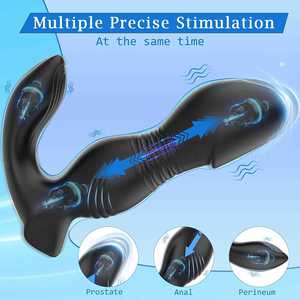 APP Wireless Control Electric <strong>Shock</strong> Stimulation Male Prostate <strong>Massager</strong> Vibrating Thrusting Dildo Anal Vibrator Butt Plug for Men - Product Image 3