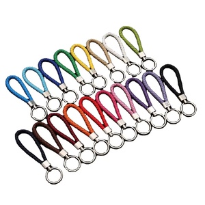 Llavero de Cuero Tejido para Llaves de Coche, Llavero Colorido Barato, Llavero de Cuero Hecho a Mano con Logotipo Personalizado - Product Image 1