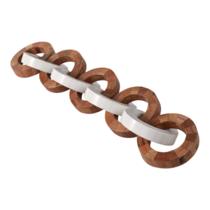 Scultura a catena in legno e resina per decorazioni per la casa, elemento decorativo per bagno, soggiorno, ufficio, scrivania - Product Image 1
