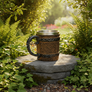 Boccale in Legno da 20oz con Rivestimento in Acciaio Inox e Resina 3D, Regalo per Giochi, Tazza da Caffè, Boccale per Birra e Vino Personalizzabile - Product Image 6