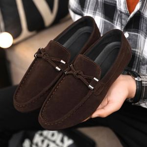Mocasines de Gamuza Marrón para Hombre, Punta Redonda, Sin Cordones, Transpirables, Suela de Goma, Casuales, para Todas las Temporadas - Product Image 3