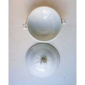 Bol à légumes en porcelaine blanche élégante de style français Mirellas, logo personnalisé, bols de service en céramique, motif carré pour mariage et fêtes - Product Image 4