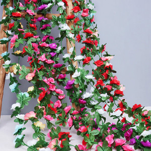 ดอกไม้ปลอมสำหรับตกแต่งผนังบ้านตกแต่งพื้นหลังงานแต่งงานแบบโค้งเถากุหลาบขนาด2.5เมตรดอกกุหลาบ45หัว - Product Image 1