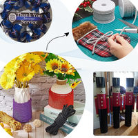 5mm 3 plis Polyester cordon décoratif cordon torsadé bleu soie corde pour noël saint valentin fête décor à la maison cadeau sac cordon torsadé