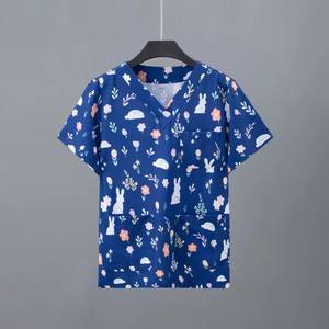 Tenue de travail pour <span class=keywords><strong>infirmière</strong></span> en soins bucco-dentaires, robe chirurgicale, vêtement imprimé pour lavage des mains, haut court - Product Image 5