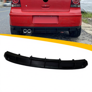 Accesorios de decoración de coche, alerón difusor trasero de fibra de carbono de plástico con 2 tubos de escape para VW <span class=keywords><strong>Polo</strong></span> 2002-2009 - Product Image 1