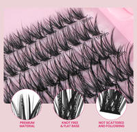 B&O DIY Cluster Lash Kit Lem Bulu Mata Alami Lembut Mega Volume 10D-20D 12 Baris PBT Buatan Tangan Kluster Bulu Mata Serat Ultra Tipis Panjang Campuran