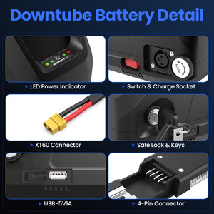 Batterie de vélo rechargeable personnalisée Hailong, cellules 18650 21700, pack de batteries lithium-ion 36V 48V 52V pour scooter électrique - Product Image 2