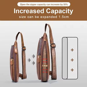 BULL CAPTAIN Genuine Leather Sling Bag Shoulder Daypack Sport Travel <b>Men</b> <b>Cross</b> Baody Bag Leather Chest Bag <b>Men</b> Vintage <b>Men</b> Bag - Product Image 3
