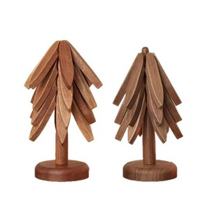 Sous-verre en bois massif de noyer noir, tapis isolant thermique pour tasse à thé, ornement de bureau - Product Image 5