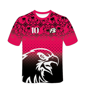 Maillot de <span class=keywords><strong>football</strong></span> Mascotte Aigle Agressif Rose Noir Dégradé Personnalisé - Product Image 2