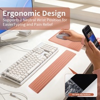 Ensemble de tapis de souris et de bureau en mousse à mémoire de forme orange, avec repose-poignet ergonomique pour le bureau, design épuré et réduction des tensions