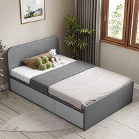 Lit Simple Moderne de Luxe en Bois pour Enfants, Meuble de Chambre avec Rangement